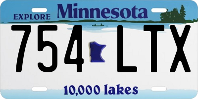 MN license plate 754LTX