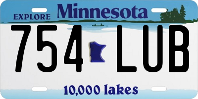 MN license plate 754LUB
