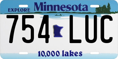 MN license plate 754LUC