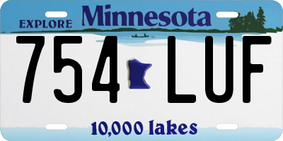 MN license plate 754LUF
