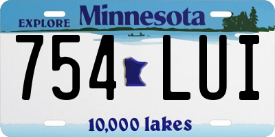 MN license plate 754LUI