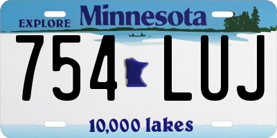 MN license plate 754LUJ