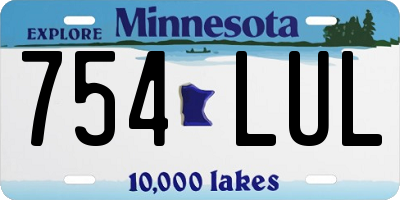 MN license plate 754LUL