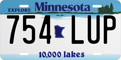 MN license plate 754LUP