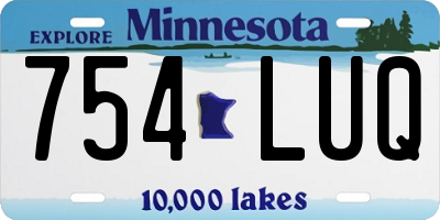 MN license plate 754LUQ