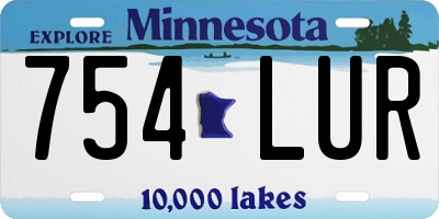 MN license plate 754LUR