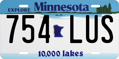 MN license plate 754LUS