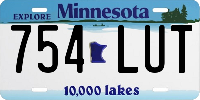 MN license plate 754LUT