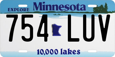 MN license plate 754LUV