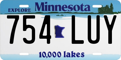 MN license plate 754LUY