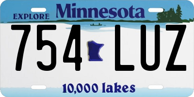 MN license plate 754LUZ