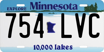 MN license plate 754LVC