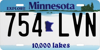MN license plate 754LVN