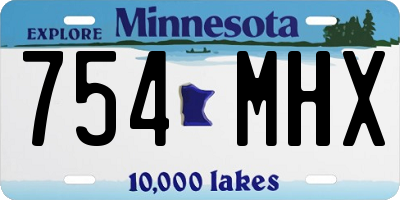 MN license plate 754MHX