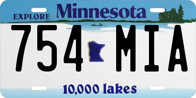 MN license plate 754MIA