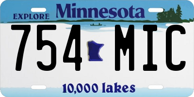 MN license plate 754MIC