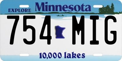 MN license plate 754MIG