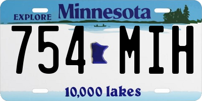 MN license plate 754MIH