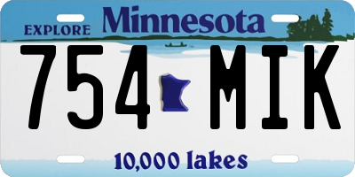 MN license plate 754MIK