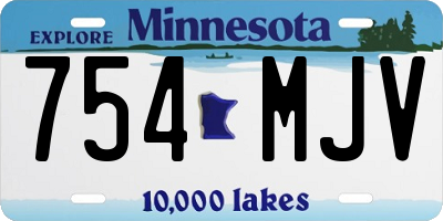 MN license plate 754MJV