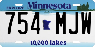 MN license plate 754MJW