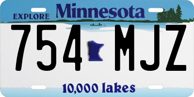 MN license plate 754MJZ