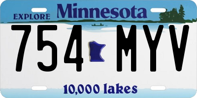 MN license plate 754MYV