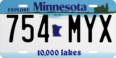 MN license plate 754MYX