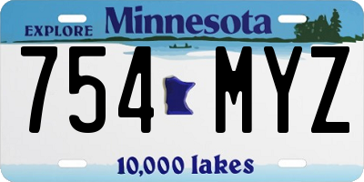 MN license plate 754MYZ