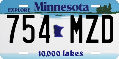 MN license plate 754MZD