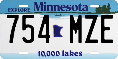 MN license plate 754MZE