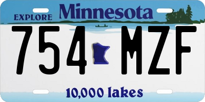 MN license plate 754MZF