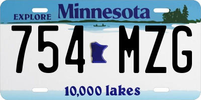 MN license plate 754MZG