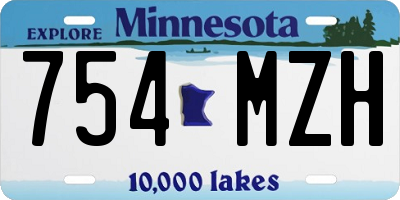 MN license plate 754MZH
