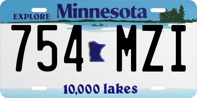 MN license plate 754MZI