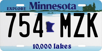 MN license plate 754MZK