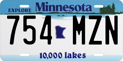 MN license plate 754MZN