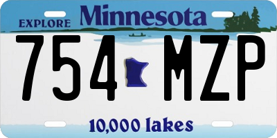 MN license plate 754MZP