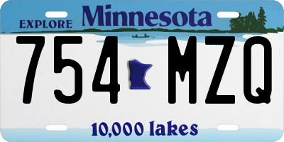 MN license plate 754MZQ