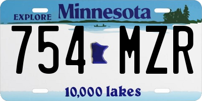 MN license plate 754MZR