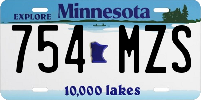 MN license plate 754MZS