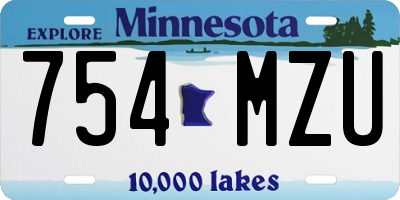MN license plate 754MZU