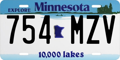 MN license plate 754MZV