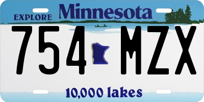 MN license plate 754MZX