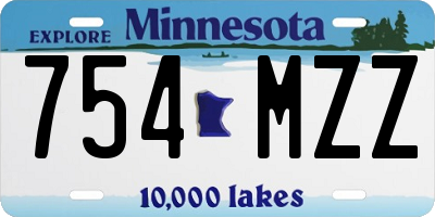 MN license plate 754MZZ