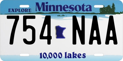 MN license plate 754NAA