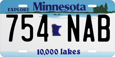 MN license plate 754NAB