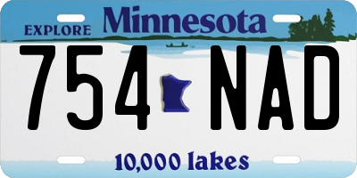 MN license plate 754NAD