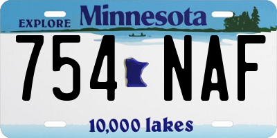 MN license plate 754NAF