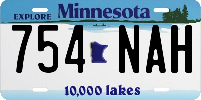MN license plate 754NAH